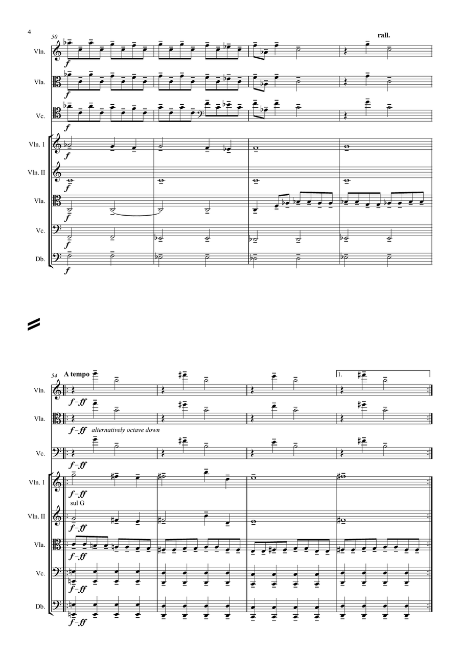 Koral & Vocalise for solo string instrument + string orchestra String Orchestra scores gallery preview page 4