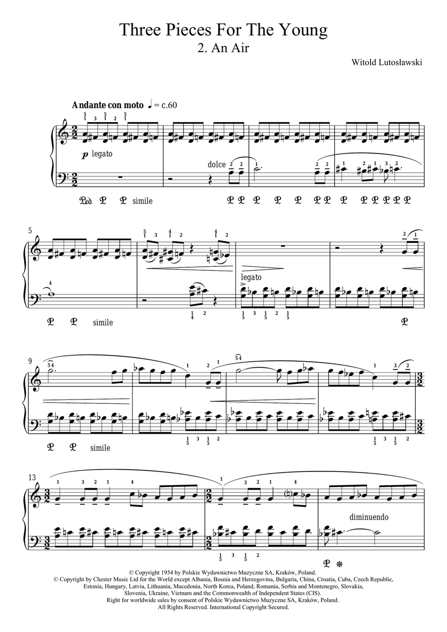 Three Pieces For The Young, 2. An Air Piano Solo scores gallery preview page 1