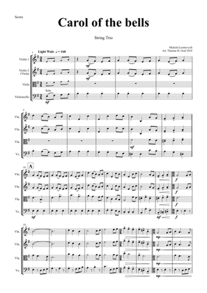 Carol of the Bells - Pentatonix style - String Trio