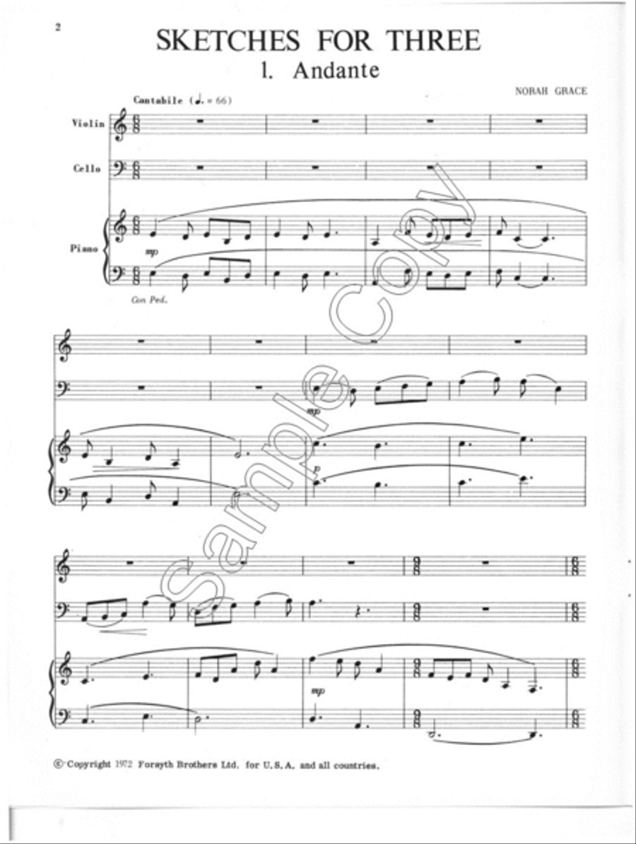 Sketches for Three Piano Trio scores gallery preview page 4