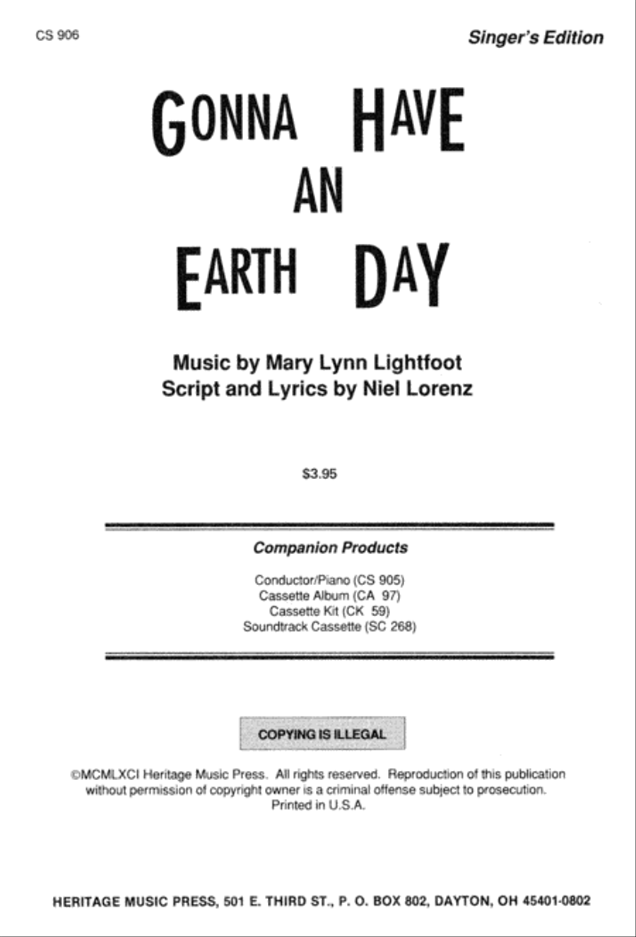 Gonna Have An Earth Day - Singer's Ed Unison Choir scores gallery preview page 3