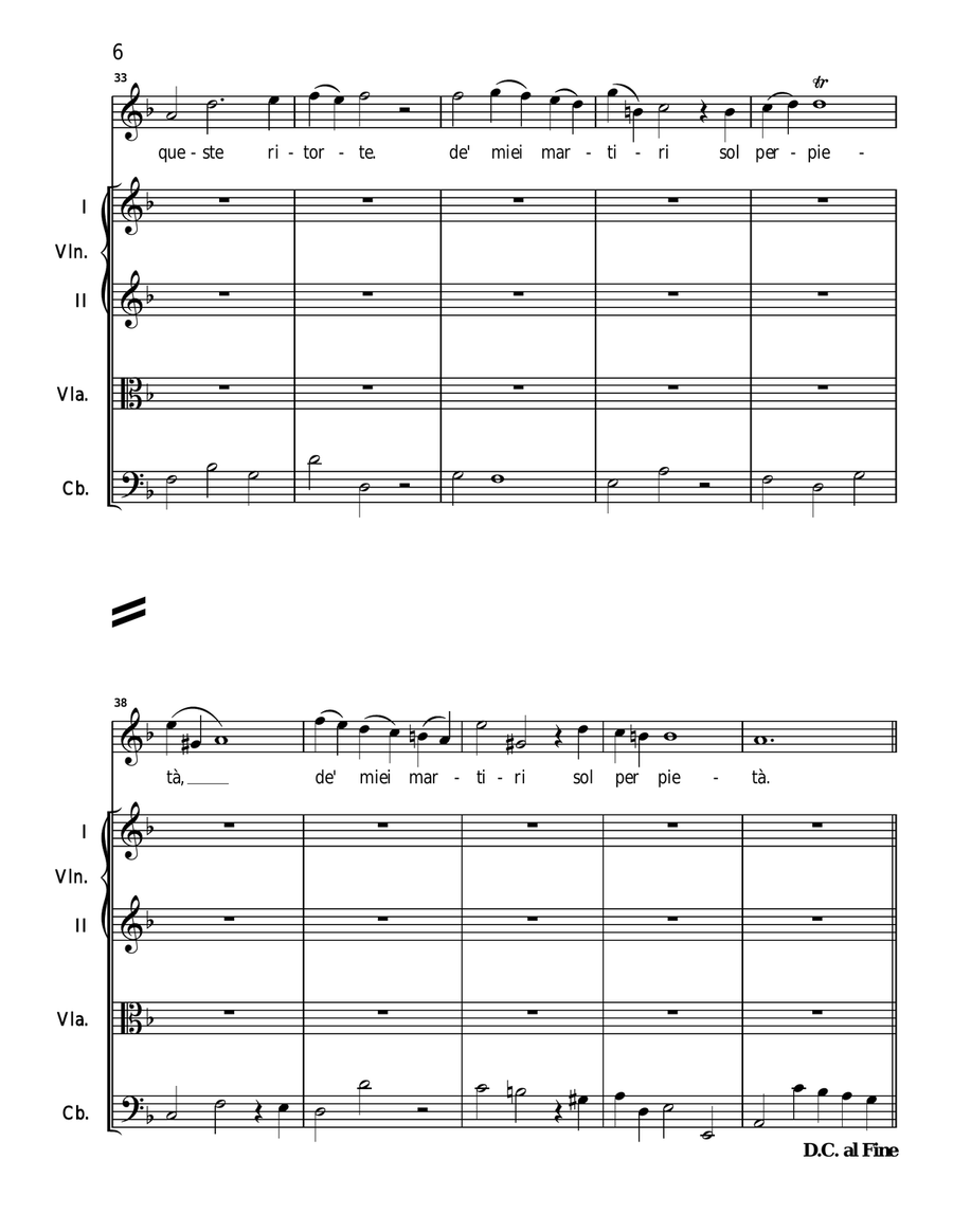 Handel - Lascia Ch'io Pianga from Act II of Rinaldo - Score and Orchestral Parts Full Orchestra scores gallery preview page 6