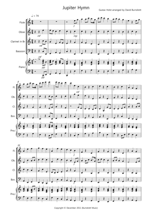 Book cover for Jupiter Hymn for Wind Quartet