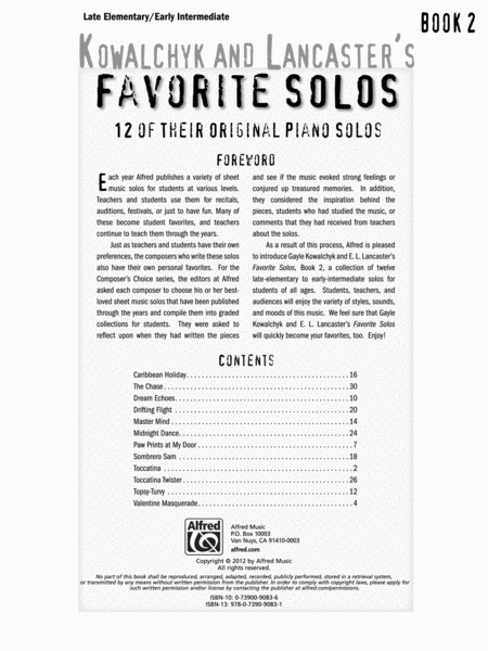 Kowalchyk and Lancaster's Favorite Solos, Book 2