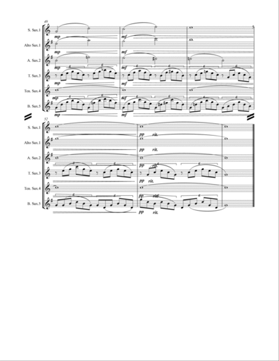 Ave Maria (for Saxophone Quintet SATTB or AATTB) Saxophone Quintet scores gallery preview page 6