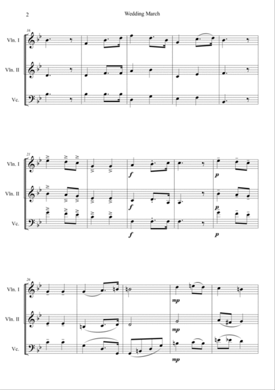 Wedding March String Trio scores gallery preview page 2