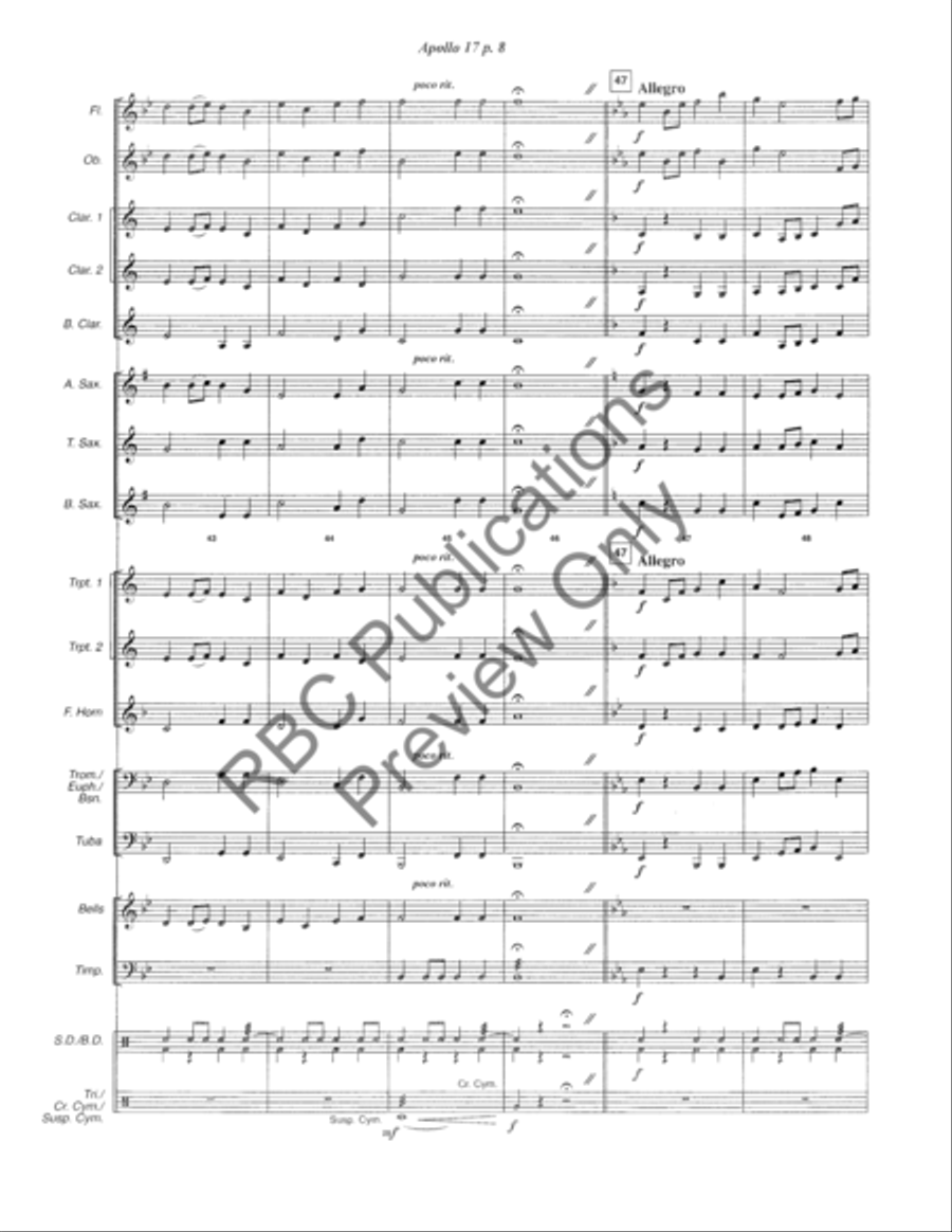 Apollo 17 Concert Band scores gallery preview page 12