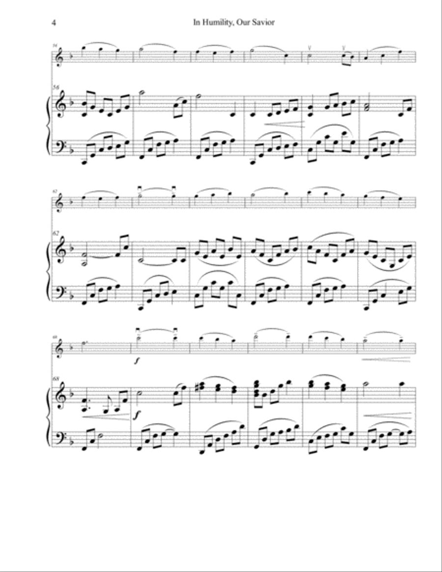 In Humility, Our Savior String Duet scores gallery preview page 4