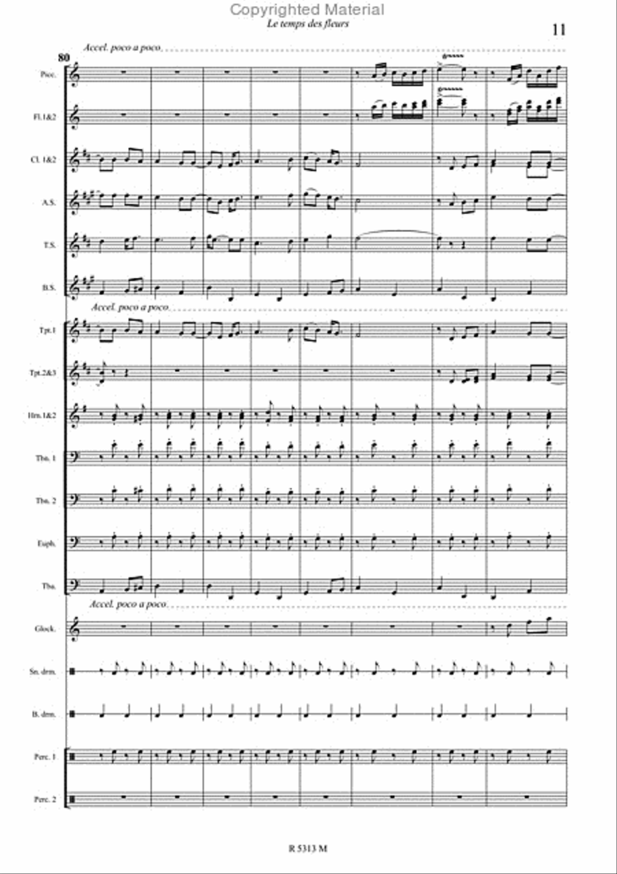 Le temps des fleurs Marching Band scores gallery preview page 12