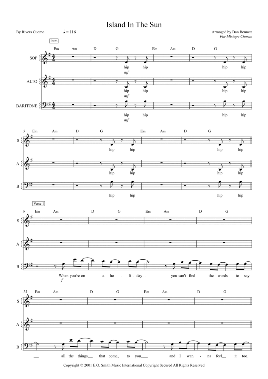 Island In The Sun 3-Part scores gallery preview page 1