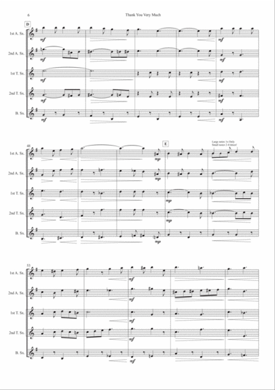 Thank You Very Much Woodwind Ensemble scores gallery preview page 6