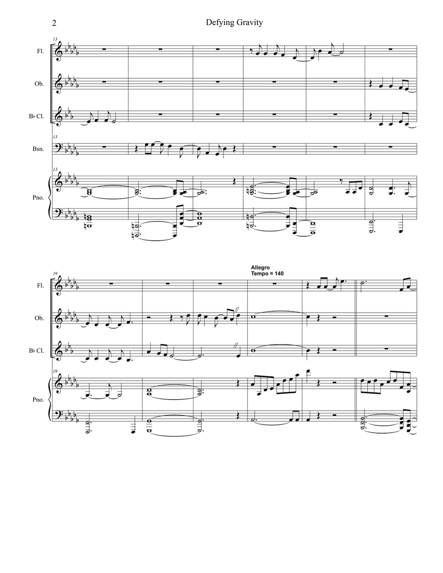 Defying Gravity Woodwind Quintet scores gallery preview page 2