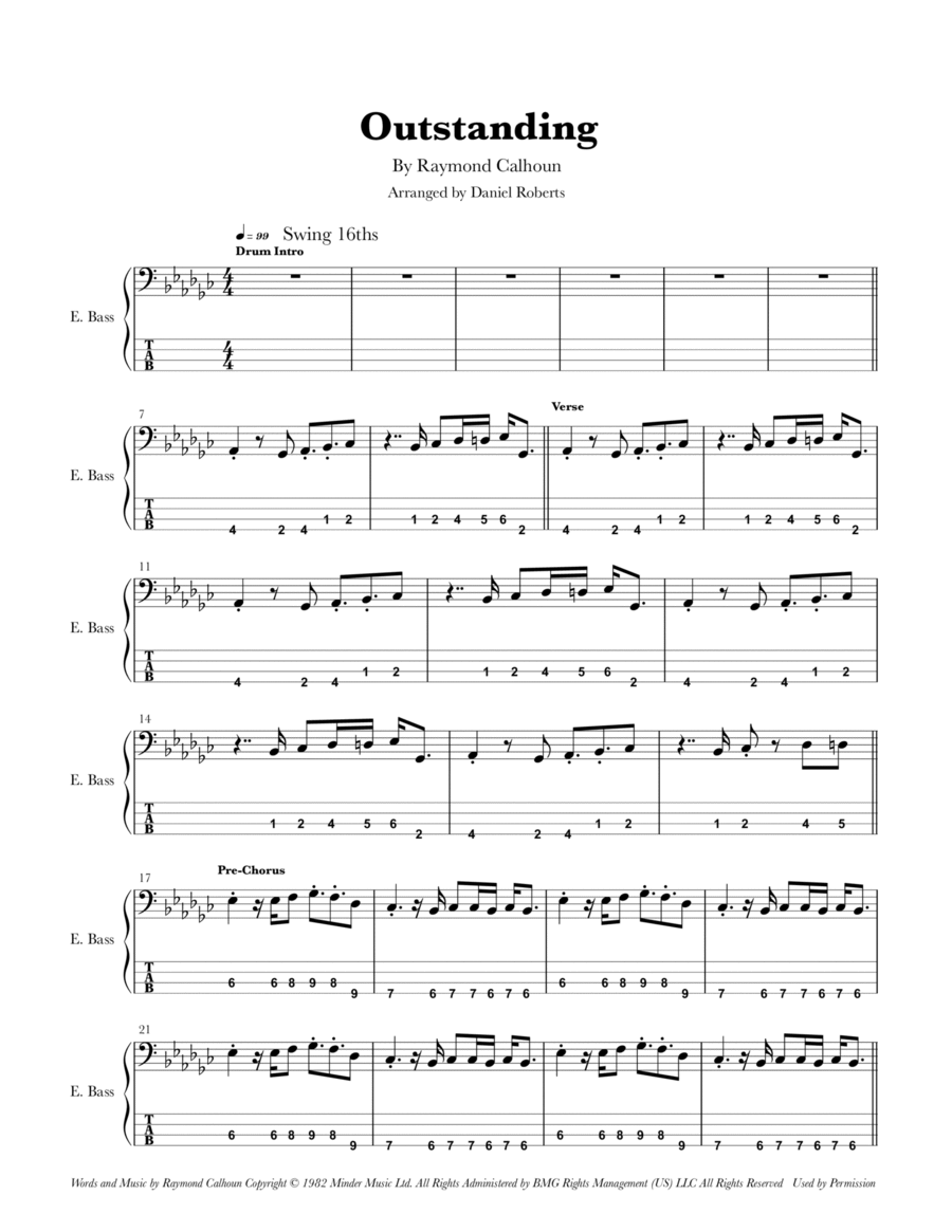 Outstanding Bass Guitar scores gallery preview page 1