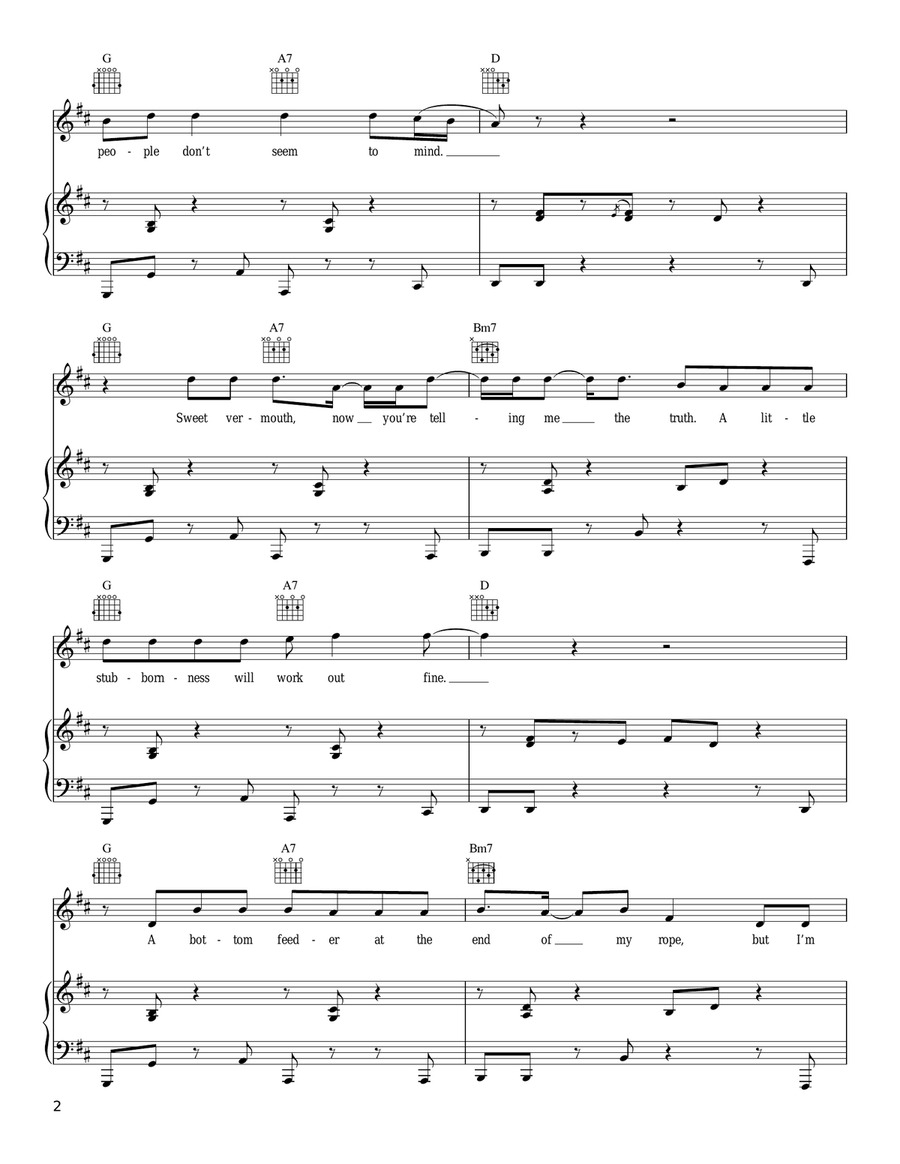 All Over Now Piano, Vocal, Guitar scores gallery preview page 2