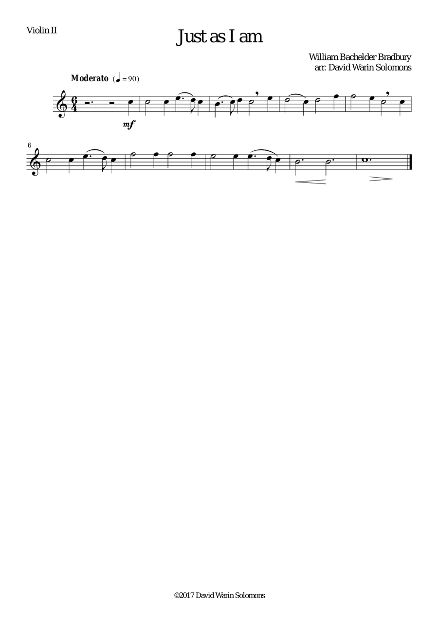 Just as I am for string quartet String Quartet scores gallery preview page 3