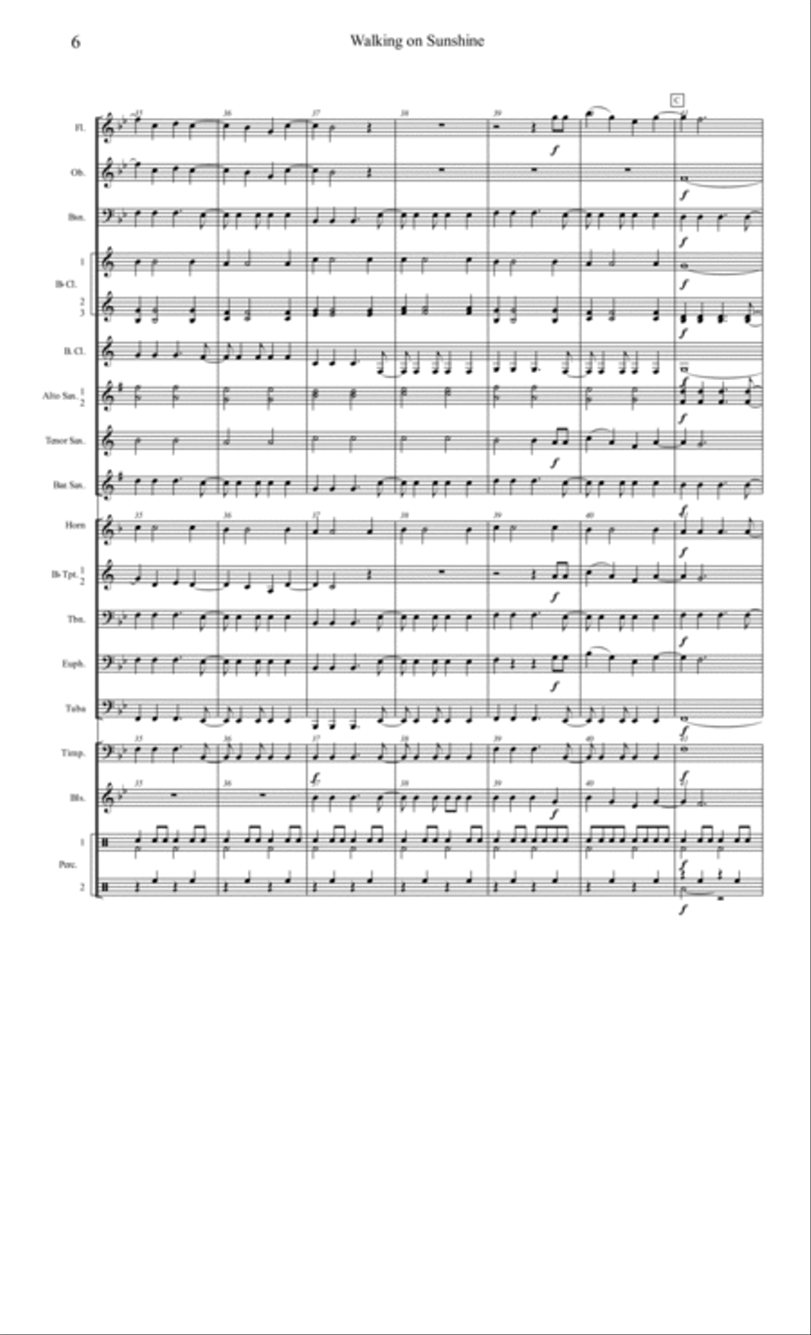 Walking On Sunshine Walking On Sunshine Concert Band scores gallery preview page 6