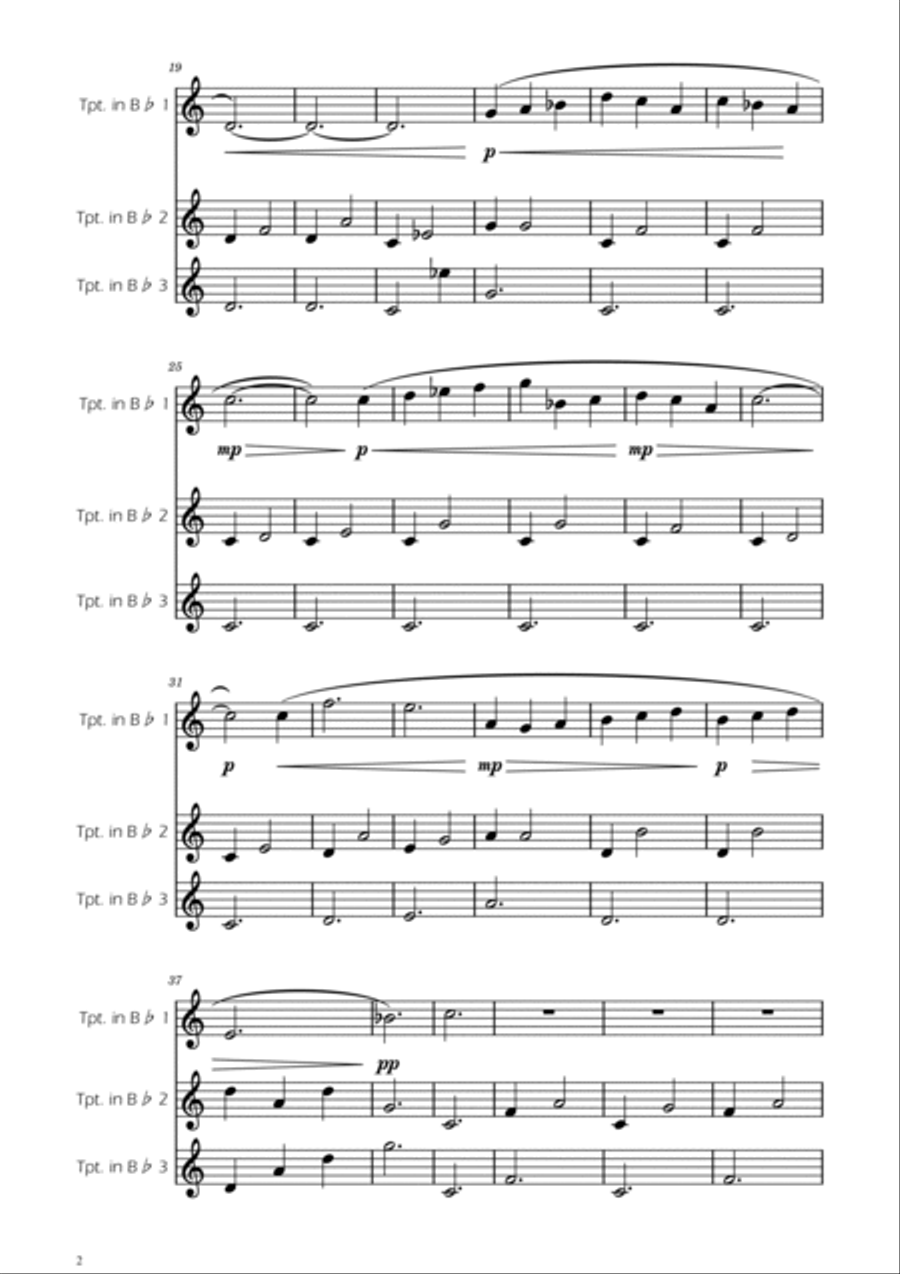 Gymnopedie No. 1 - Trumpet Trio Trumpet Trio scores gallery preview page 2