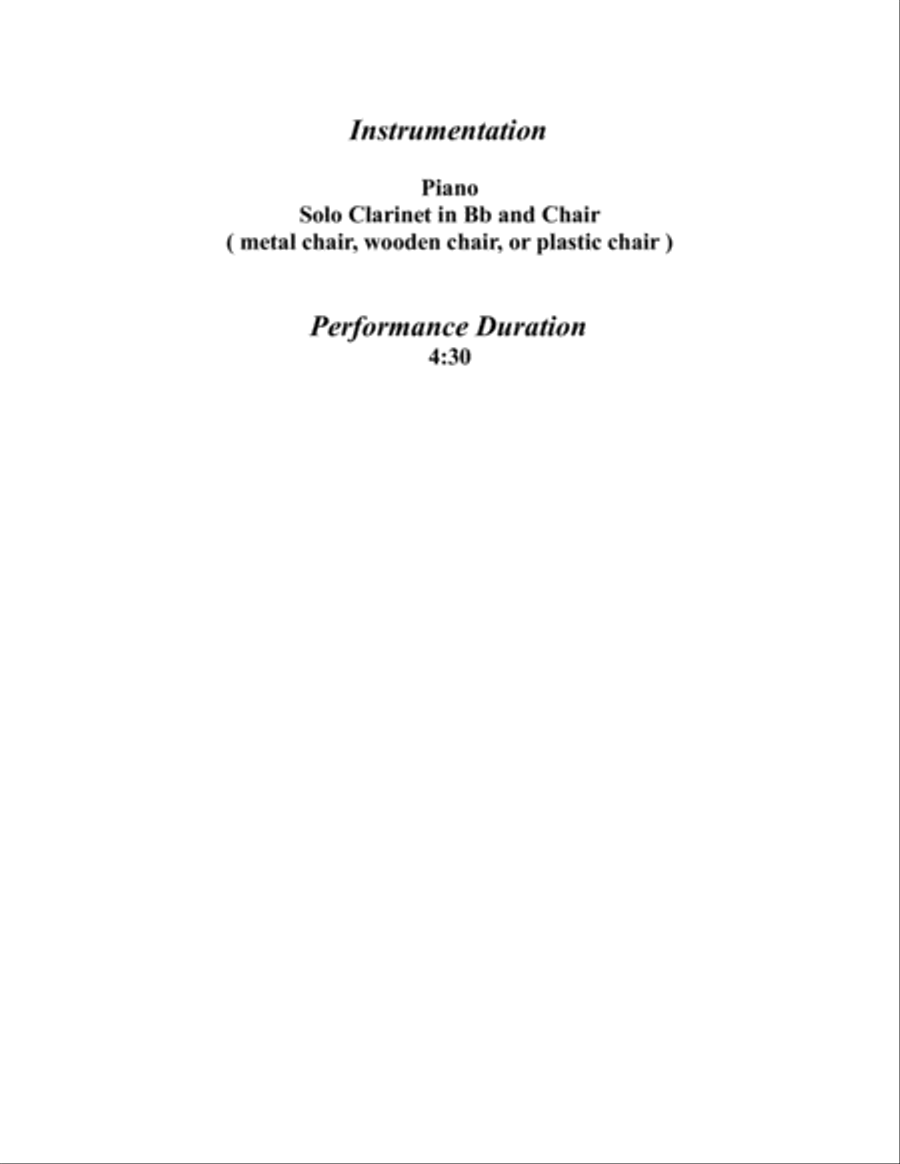 Concerto for Clarinet, Chair, and Orchestra. Piano Reduction. Movement II. Andante. Clarinet Solo scores gallery preview page 2