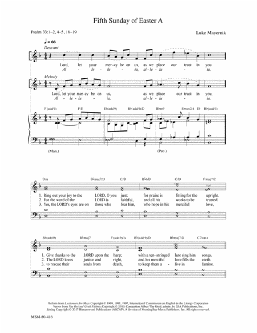 Fifth Sunday of Easter A 4-Part scores gallery preview page 1
