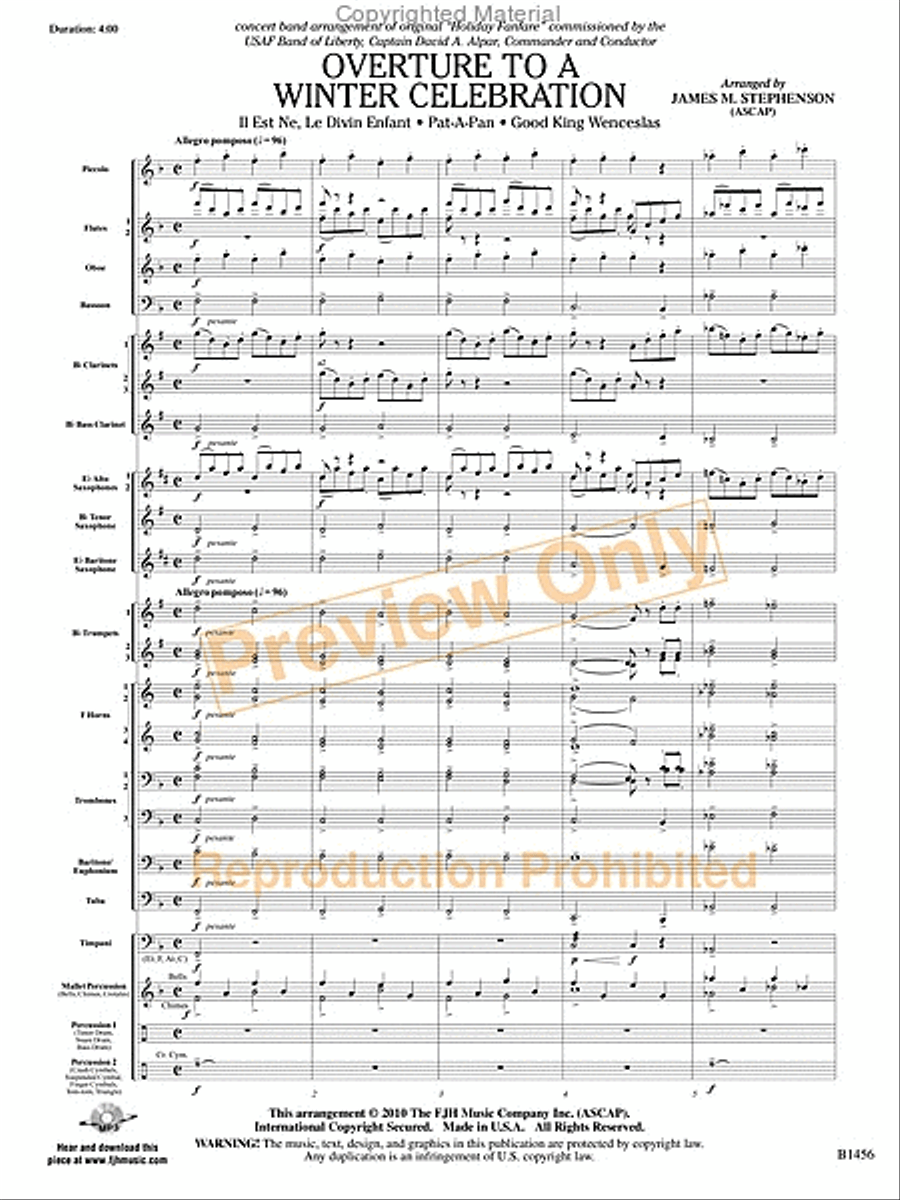 Overture to a Winter Celebration Concert Band scores gallery preview page 2