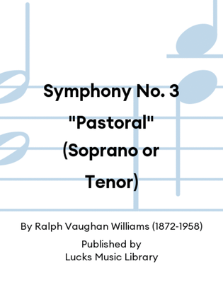 Book cover for Symphony No. 3 "Pastoral" (Soprano or Tenor)