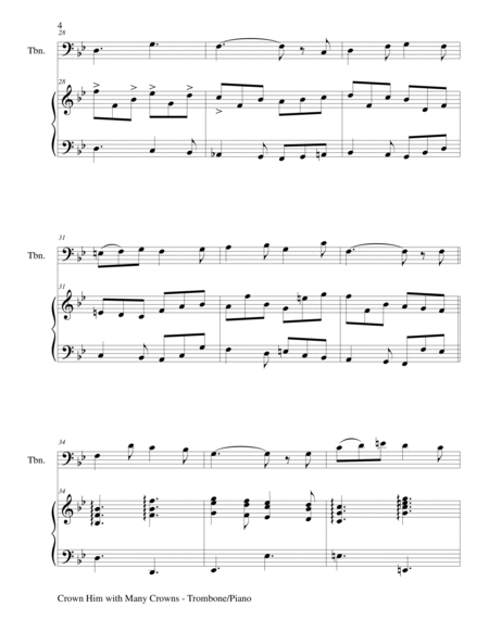 CROWN HIM WITH MANY CROWNS (Duet – Trombone and Piano/Score and Parts) image number null