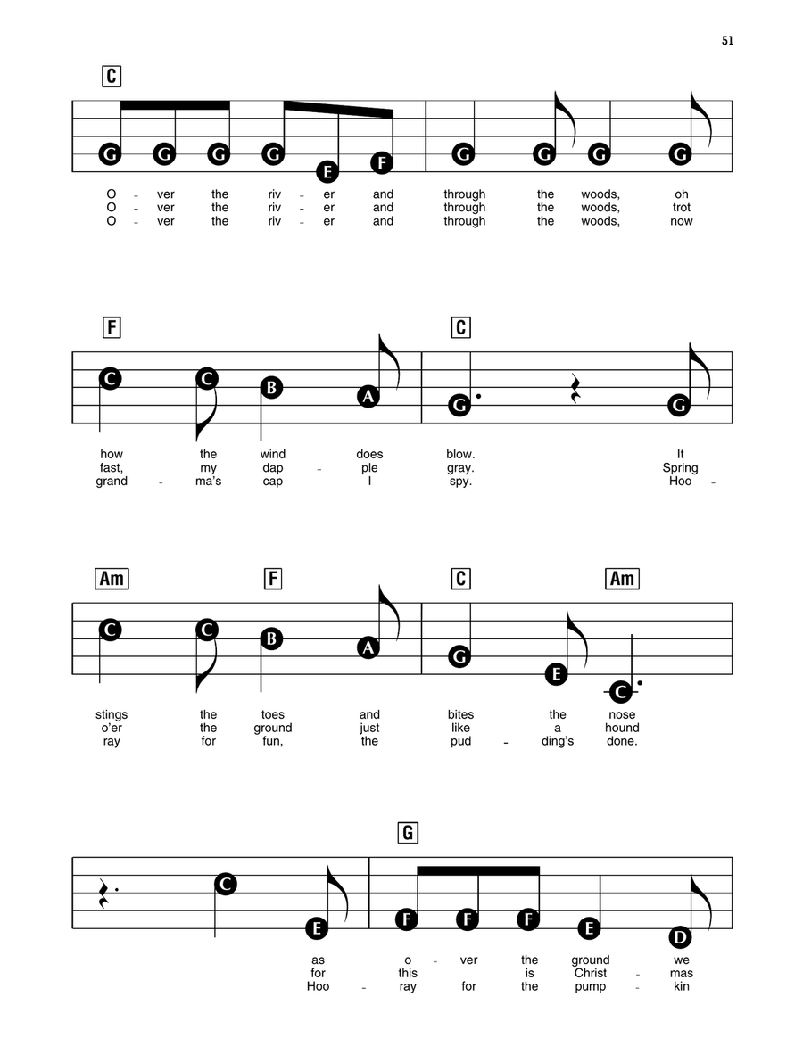 Over The River And Through The Woods Electronic Keyboard scores gallery preview page 2
