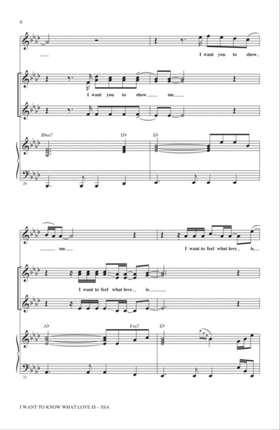 I Want To Know What Love Is SSA scores gallery preview page 5