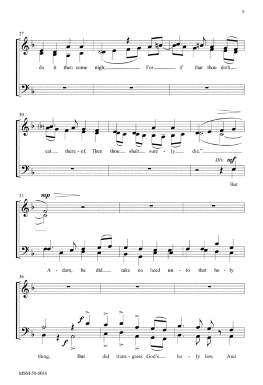 The Lord at First Did Adam Make 4-Part scores gallery preview page 4