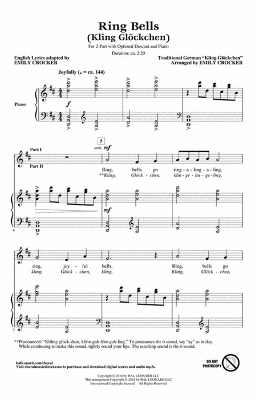 Ring Bells (Kling Glöckchen) 2-Part scores gallery preview page 2