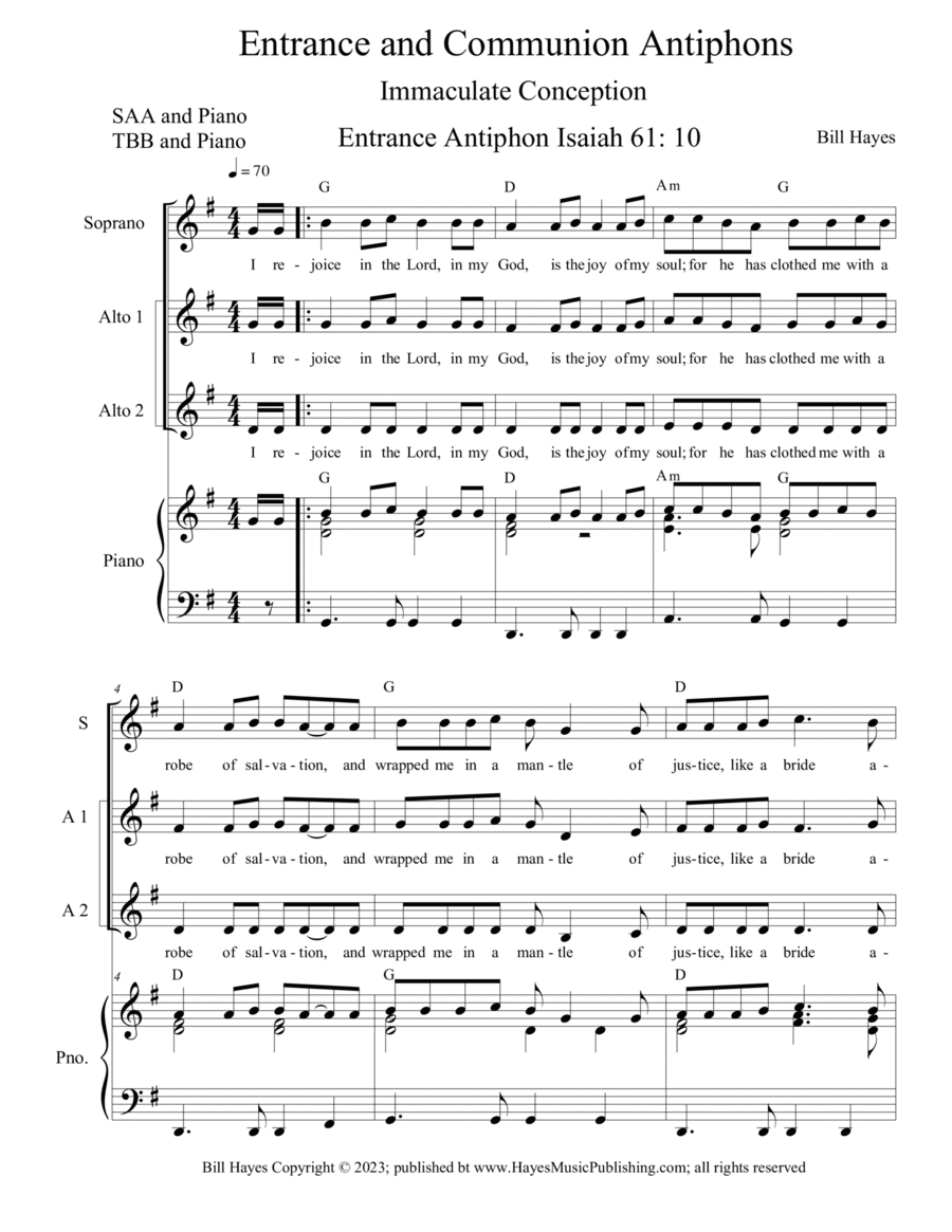 Antiphons for the Immaculate Concept A Cappella scores gallery preview page 1