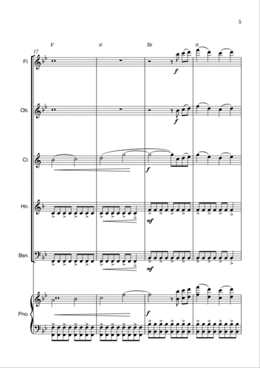 Bridgerton Main Title Woodwind Quintet scores gallery preview page 5