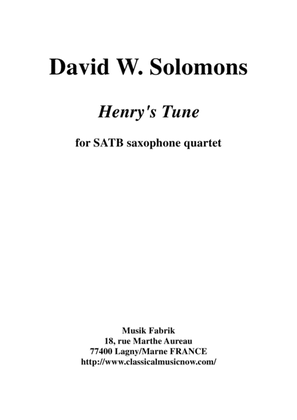 David Warin Solomons: Henry's Tune for SATB saxophone quartet