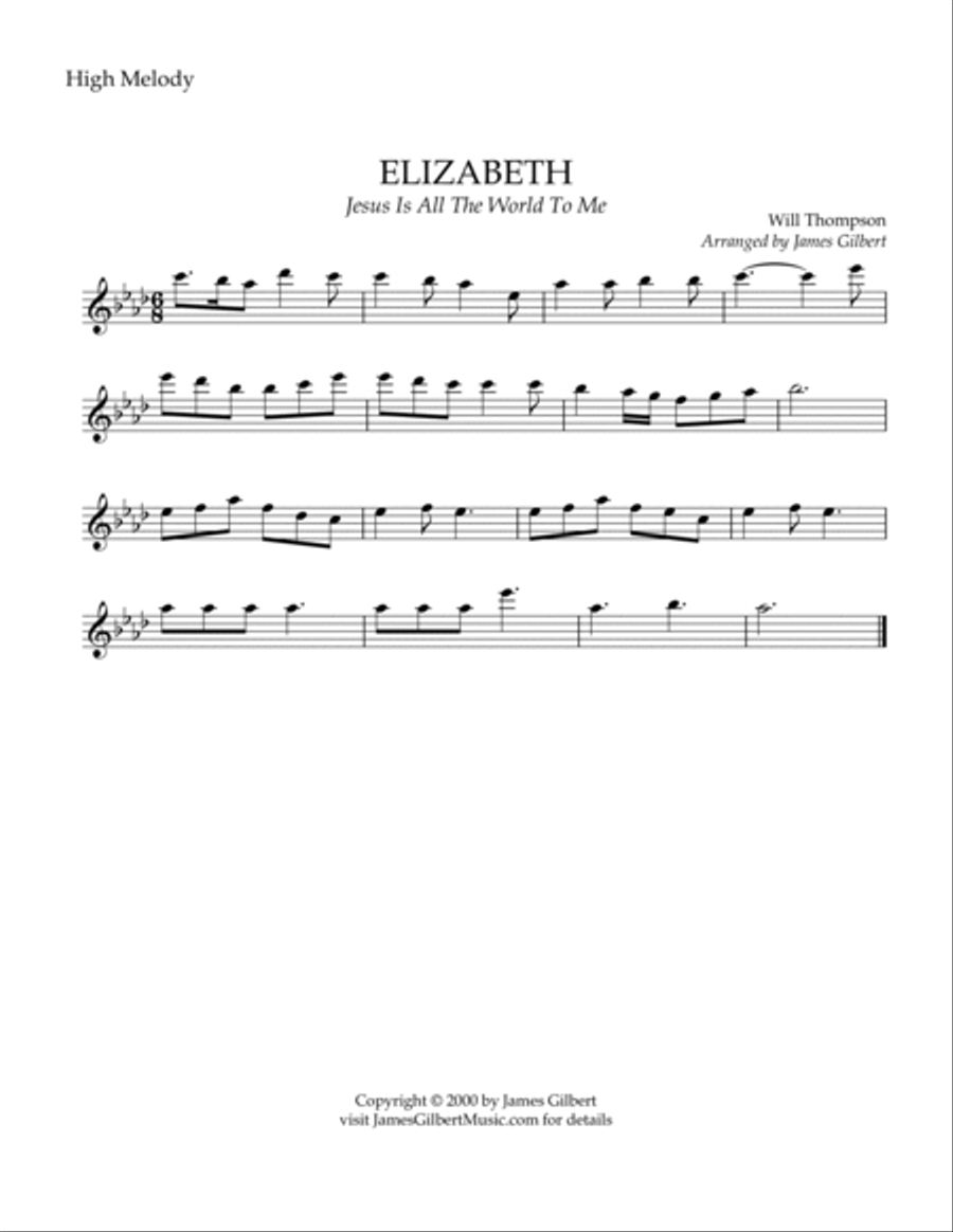 ELIZABETH (Jesus Is All The World To Me) Small Ensemble scores gallery preview page 4