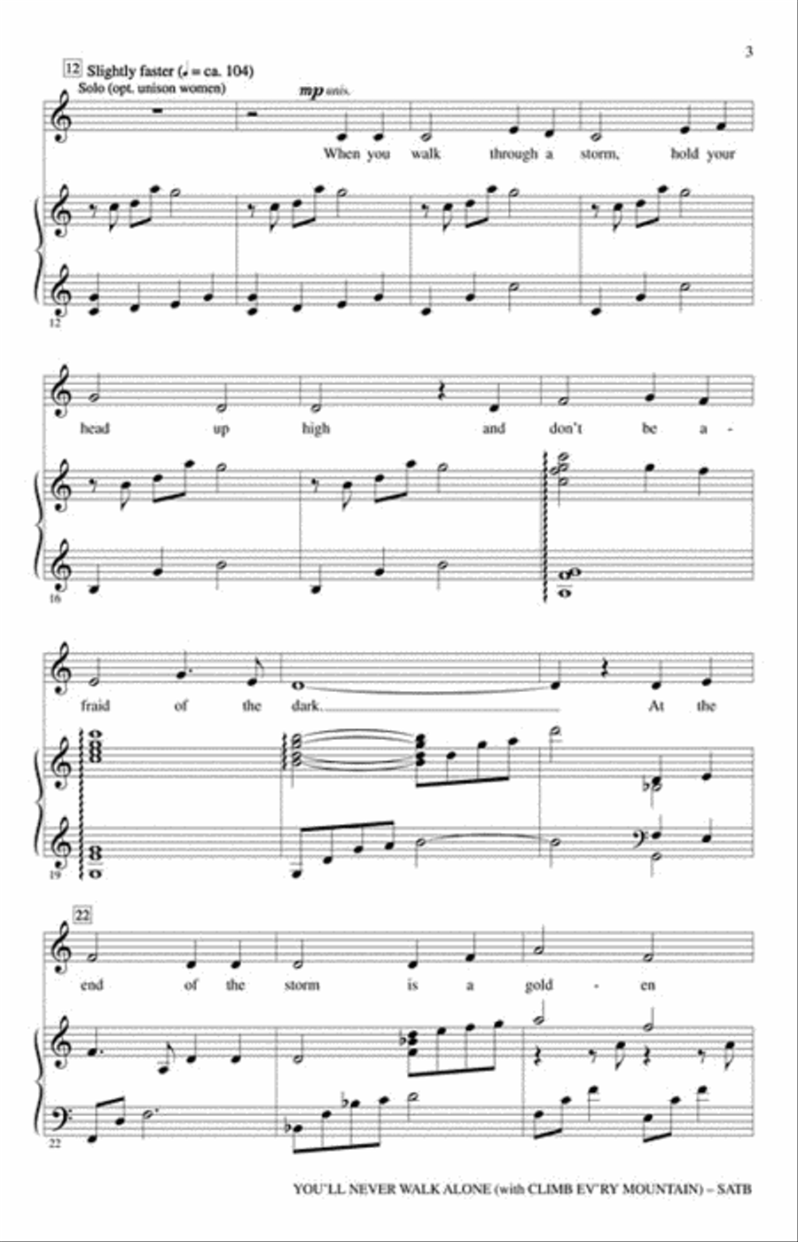 You'll Never Walk Alone You'll Never Walk Alone 4-Part scores gallery preview page 3