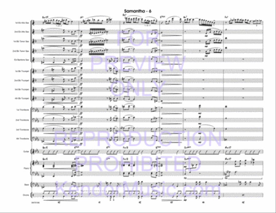 Samantha (Full Score) Jazz Ensemble scores gallery preview page 7