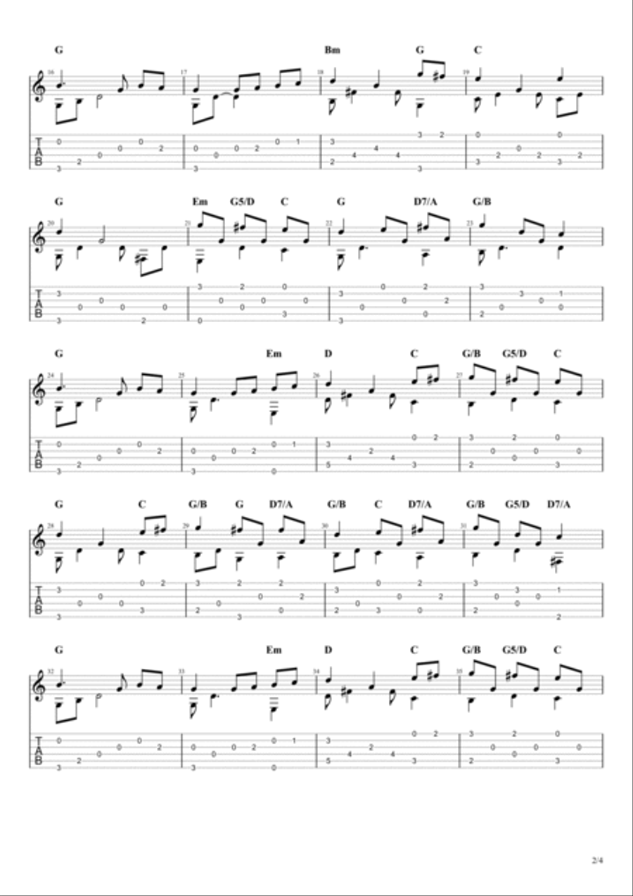 The First Noel The First Noel Guitar Tablature scores gallery preview page 2
