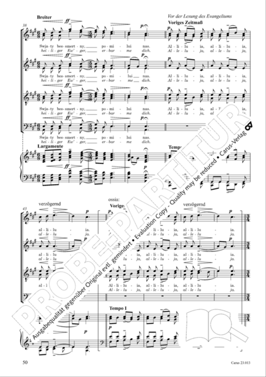 Liturgy of St. John Chrysostom op. 31 for mixed choir a cappella (Chrysostomos-Liturgie op. 31 fur Chor a cappella mit singbarem deutschem Text) A Cappella scores gallery preview page 72