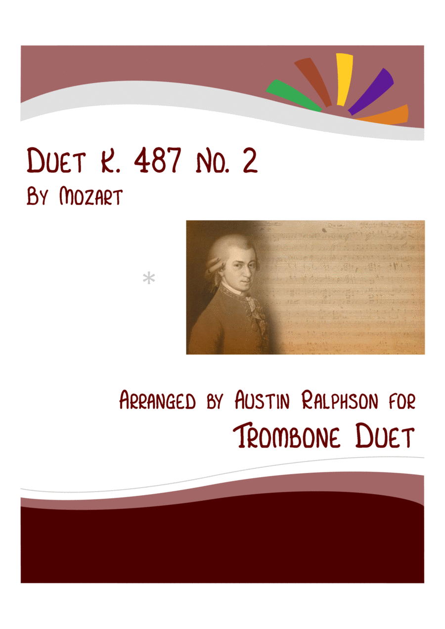 Mozart K. 487 No. 2 - trombone duet / euphonium duet Trombone Duet scores gallery preview page 1