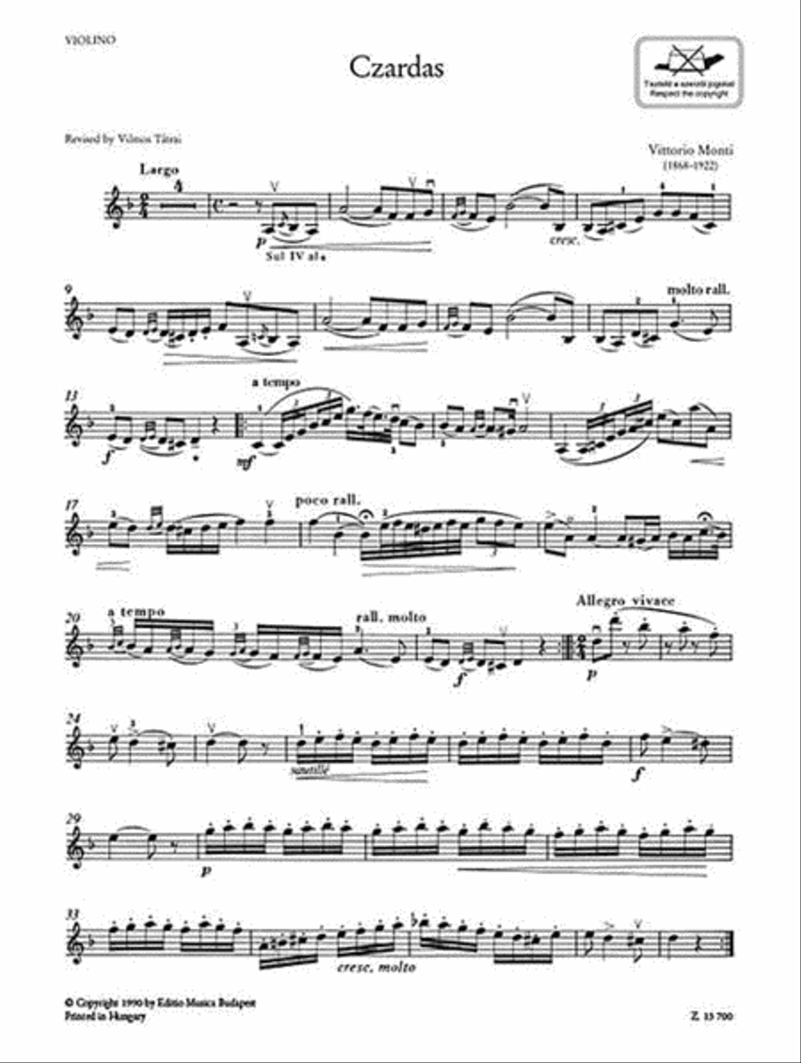 Czardas Violin Solo scores gallery preview page 4