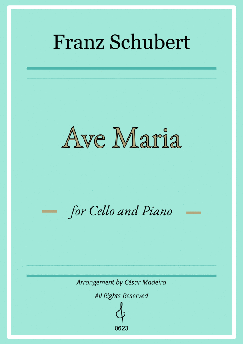 Ave Maria by Schubert - Cello and Piano (Individual Parts) image number null