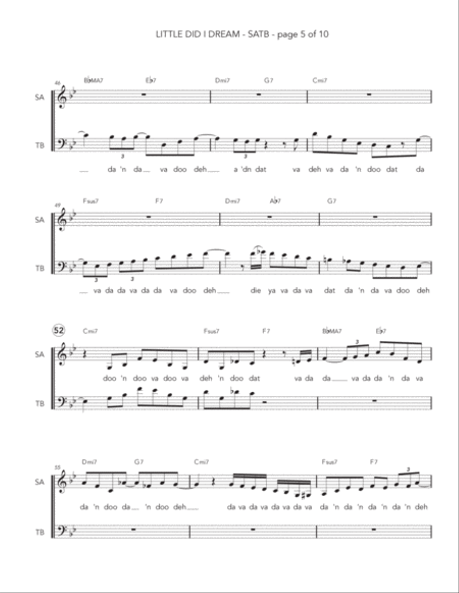Little Did I Dream 4-Part scores gallery preview page 5