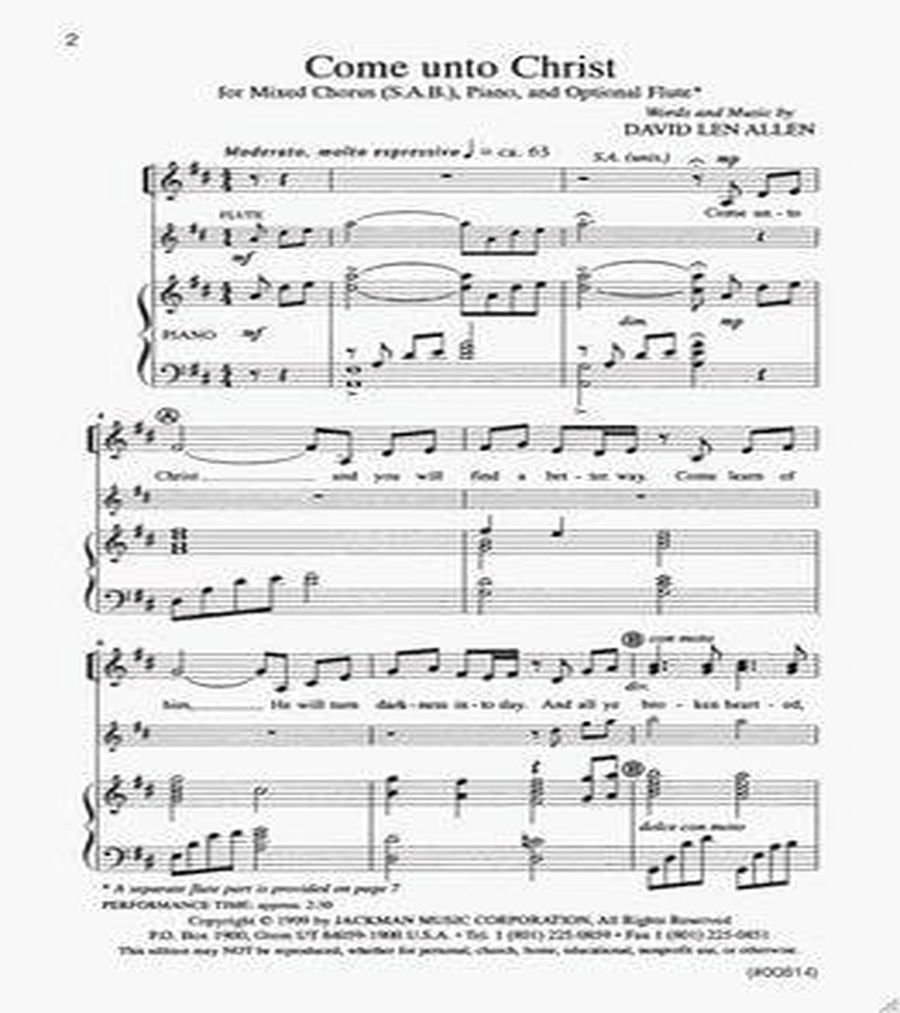 Come Unto Christ - SAB Come Unto Christ - SAB 3-Part scores gallery preview page 2
