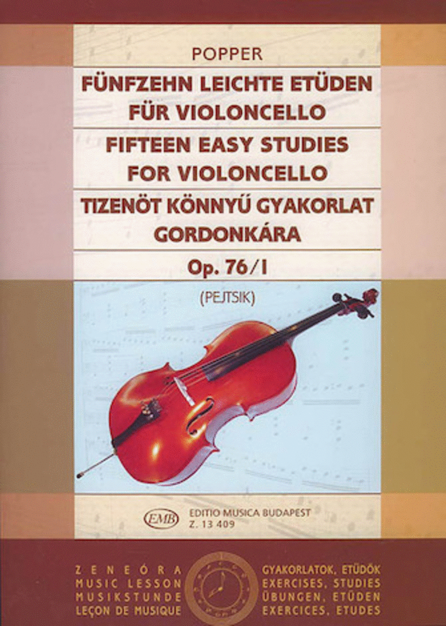 15 Easy Studies, Op. 76/I Cello scores gallery preview page 1