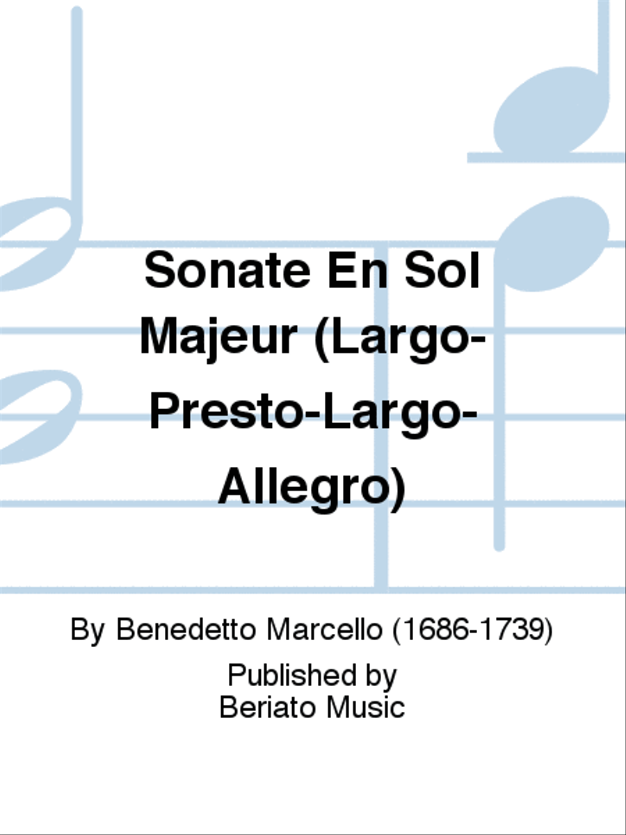 Sonate En Sol Majeur (Largo-Presto-Largo-Allegro) Violin Solo scores gallery preview page 1