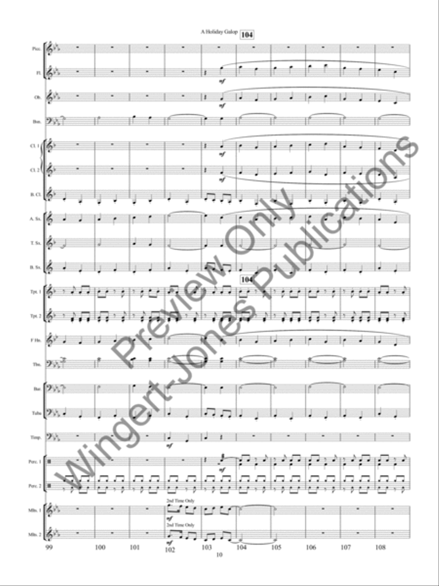 A Holiday Galop Concert Band scores gallery preview page 13