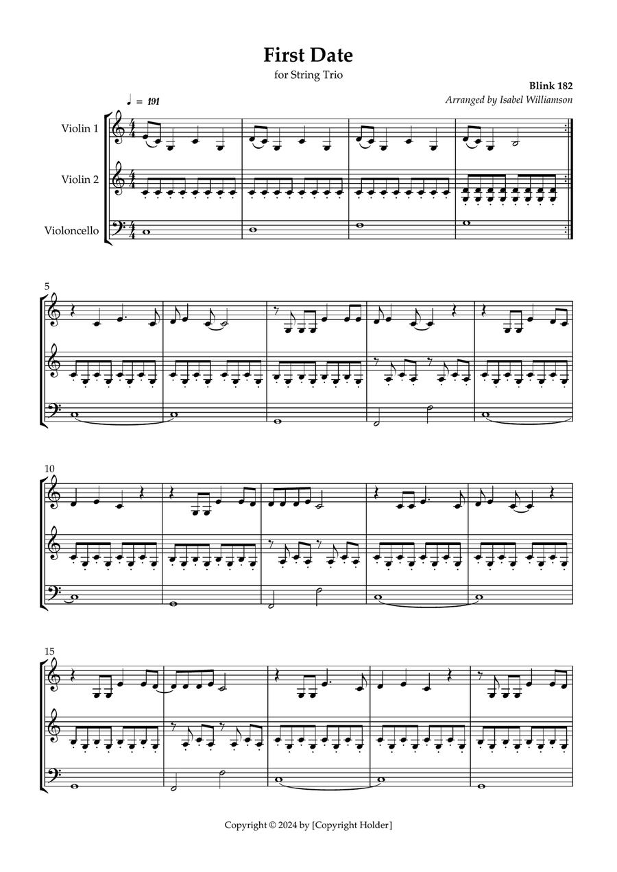 First Date String Trio scores gallery preview page 1