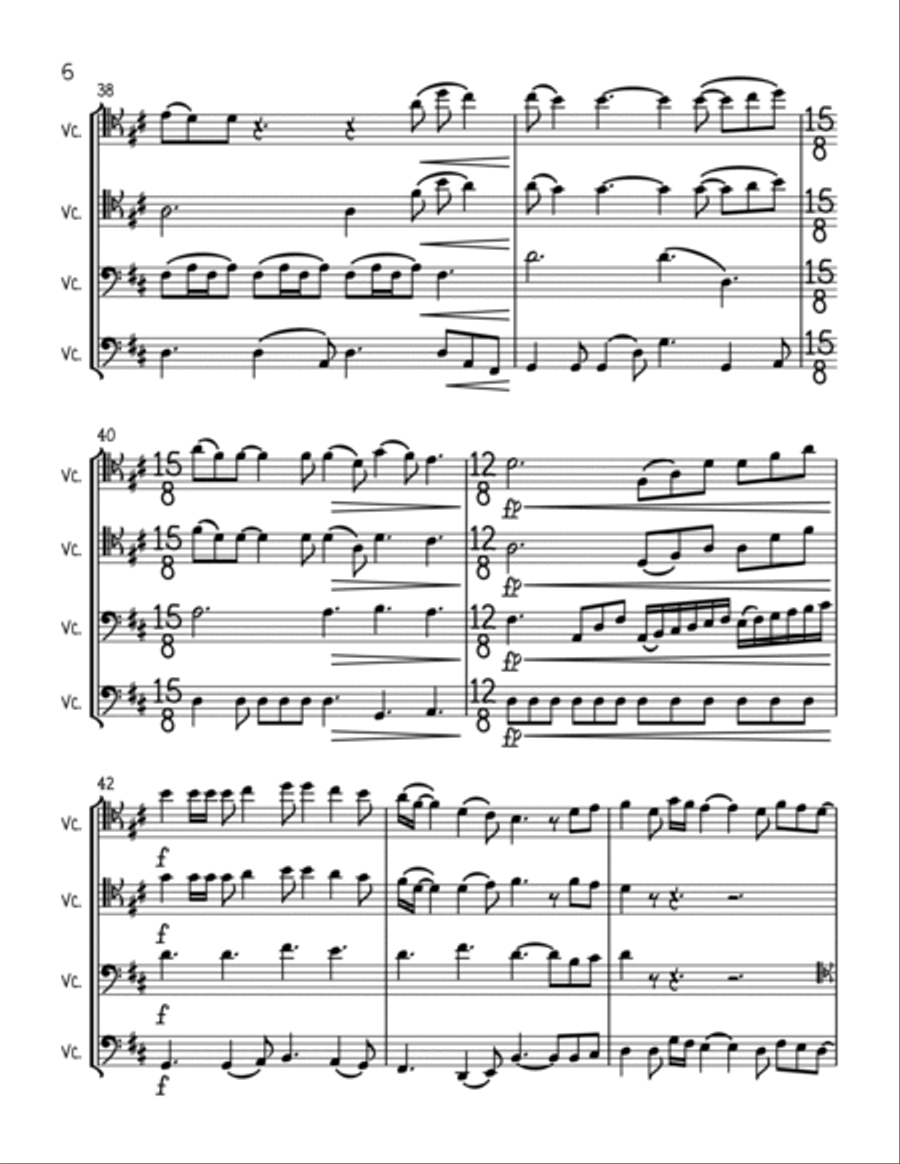 Fairytale Of New York Cello scores gallery preview page 6