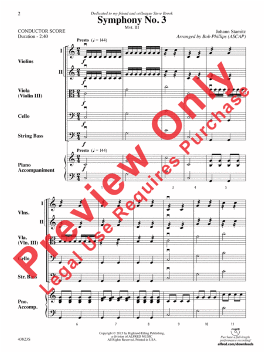 Symphony No. 3 String Orchestra scores gallery preview page 3