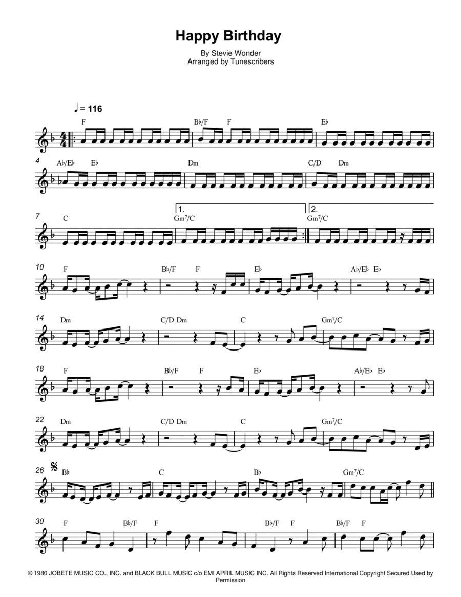 Happy Birthday Woodwind Duet scores gallery preview page 1